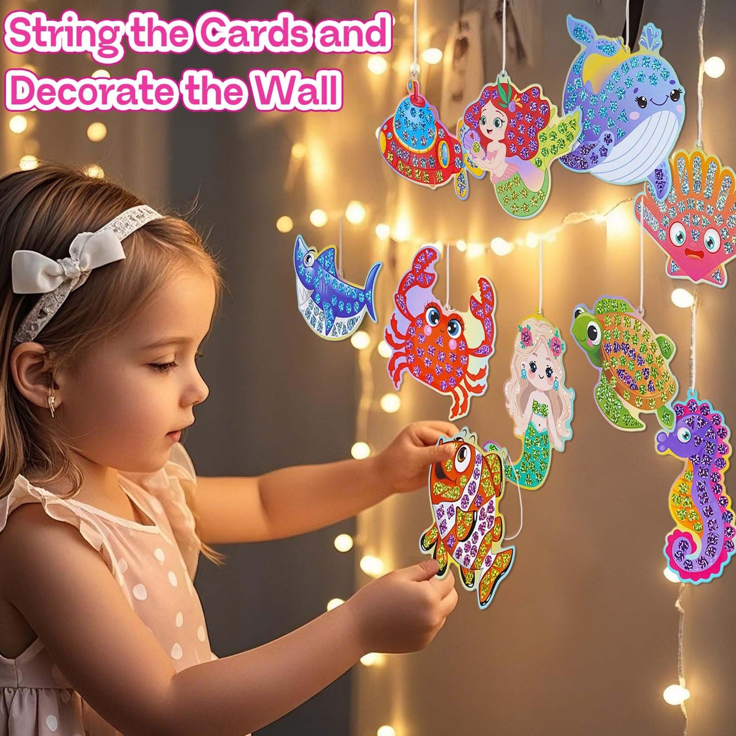 iGetooy 10 Sets DIY Mosaic Stickers for Kids | Mermaid Art Craft Kit, 720+ Foil Stickers
