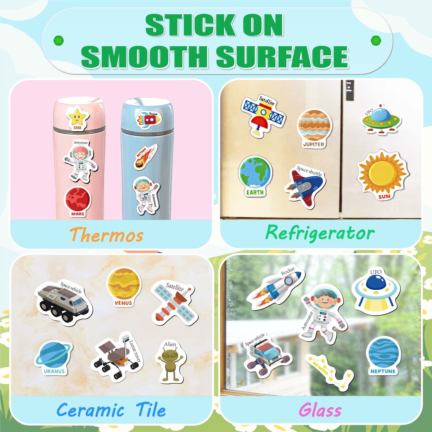 iGetooy Reusable Jelly Sticker Book for Kids — Space Quiet Book & Travel Activity