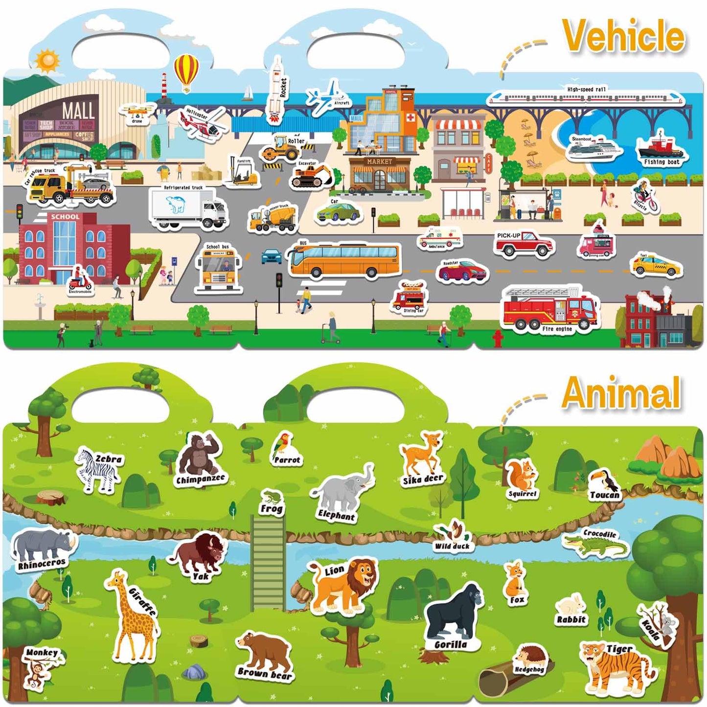 iGetooy 4 Sets Sticker Books for Toddlers – Jelly Reusable Sticker Books for Travel & Learning