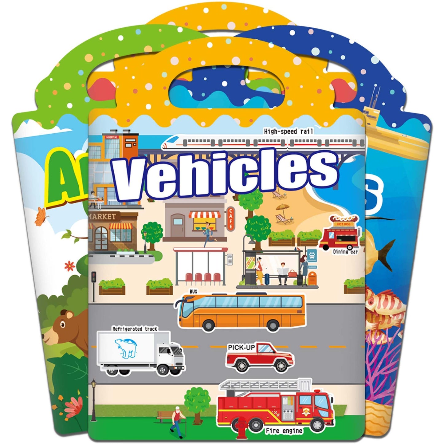 iGetooy 4 Sets Sticker Books for Toddlers – Jelly Reusable Sticker Books for Travel & Learning
