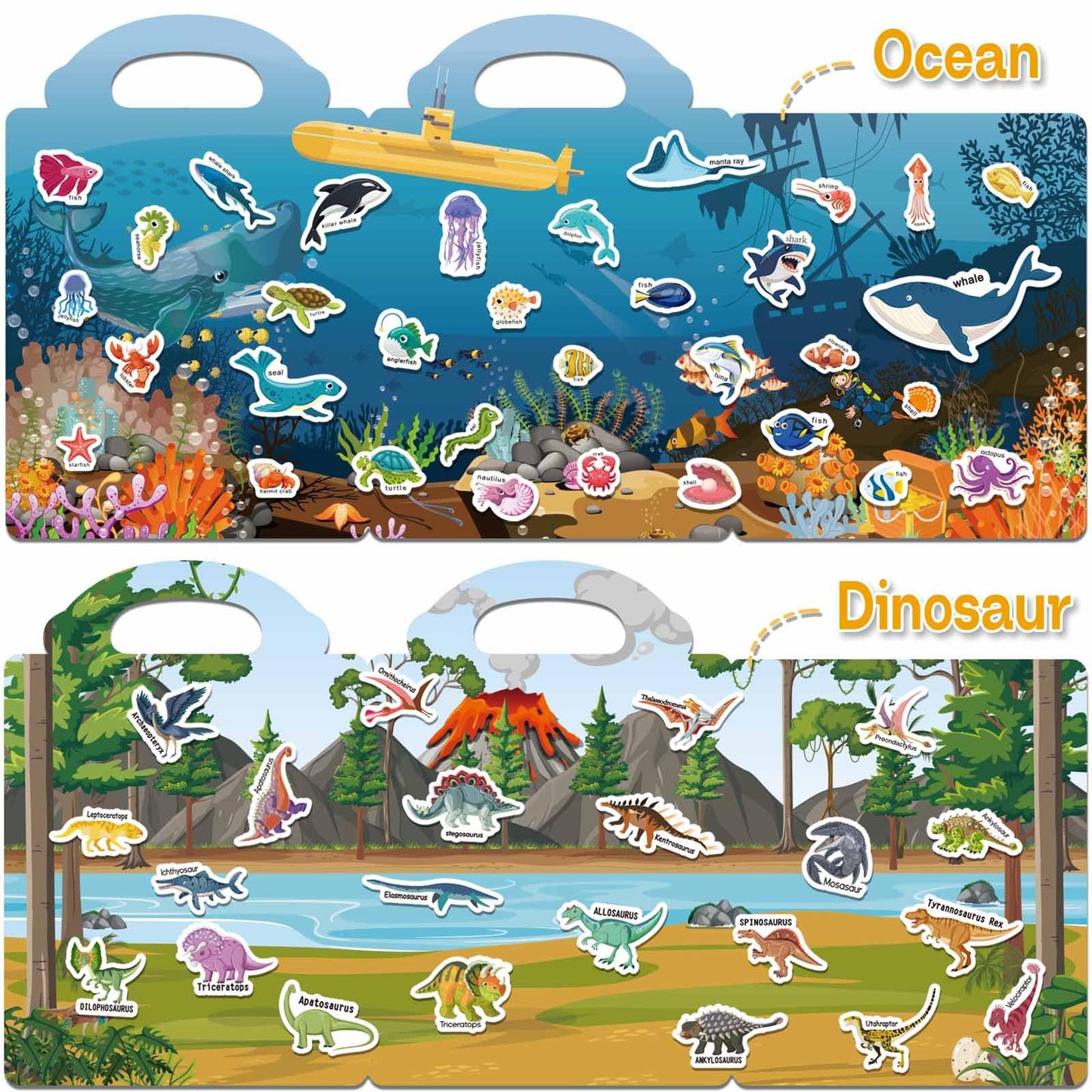 iGetooy 4 Sets Sticker Books for Toddlers – Jelly Reusable Sticker Books for Travel & Learning