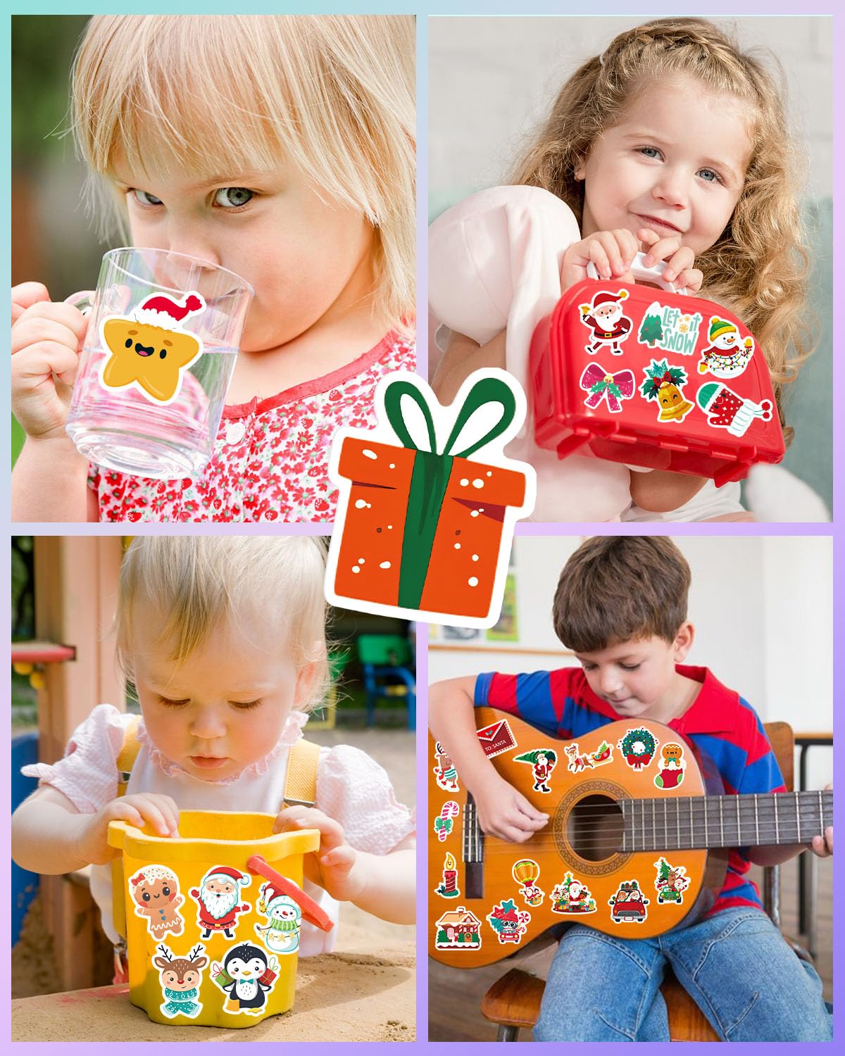 iGetooy 150 PCS Cute Christmas Stickers – Waterproof Vinyl Sticker Pack for Laptops, Water Bottles & More