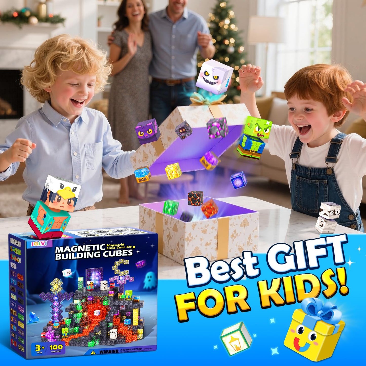 IGIVI Magnetic Blocks - Build Mine World STEM Toys for Kids 3-12