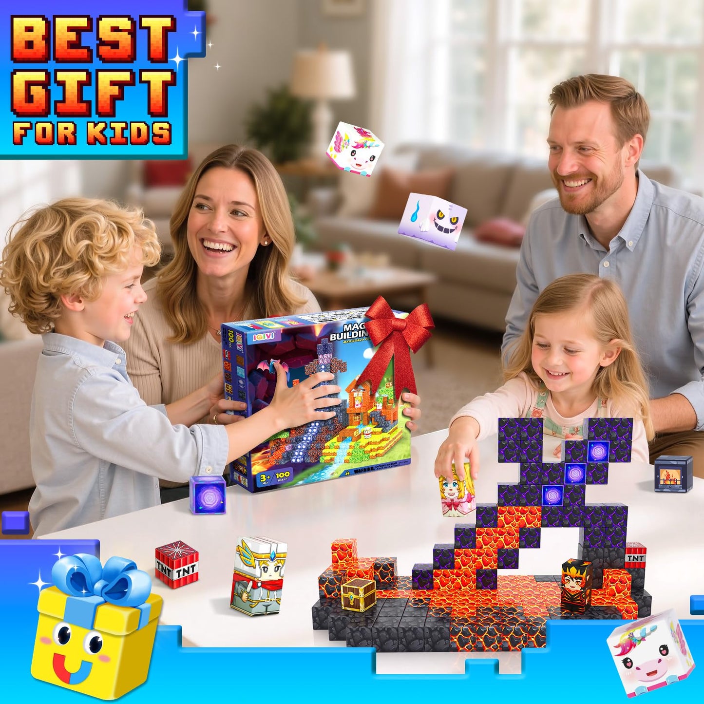 IGIVI Magnetic Blocks Build Mine 3D Magworld – STEM Magnetic Building Toys for Kids 4-12