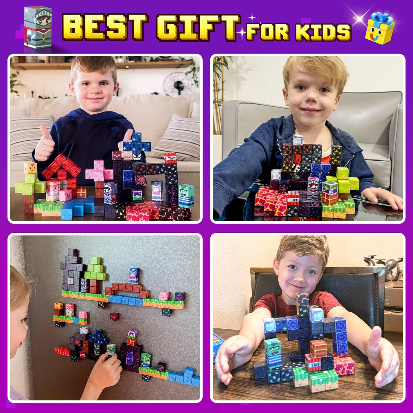IGIVI 150PCS Magnetic Blocks - Build Mine World Set | STEM Building Toys for Kids