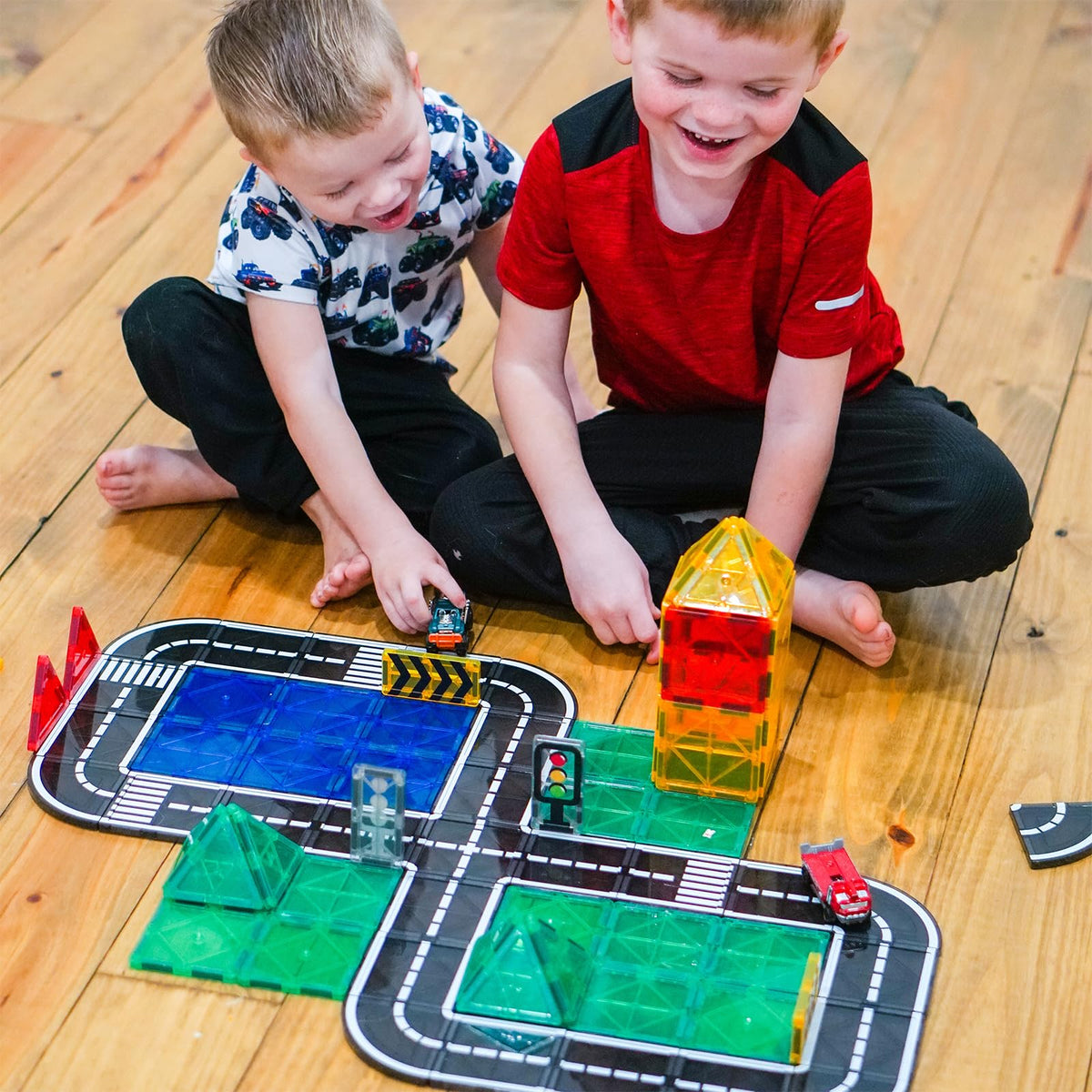 IGIVI Magnetic Tiles Road Expansion Pack – STEM Building Blocks for Kids 3+