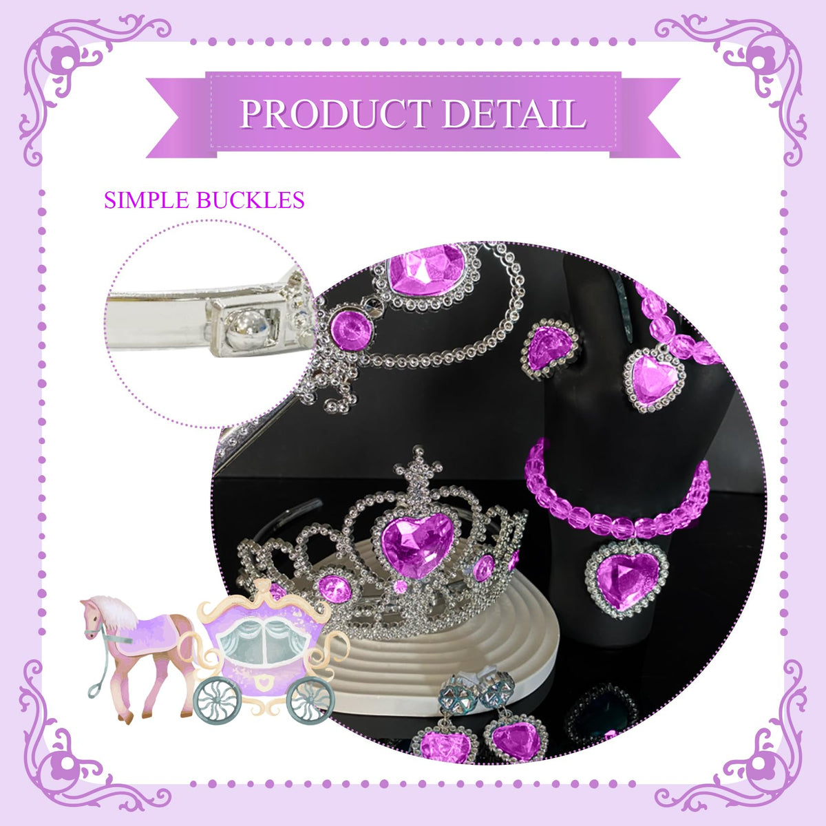 IGMaryBox 7PCS Princess Dress-Up Accessories Set – Crown, Wand, Jewelry & Gloves