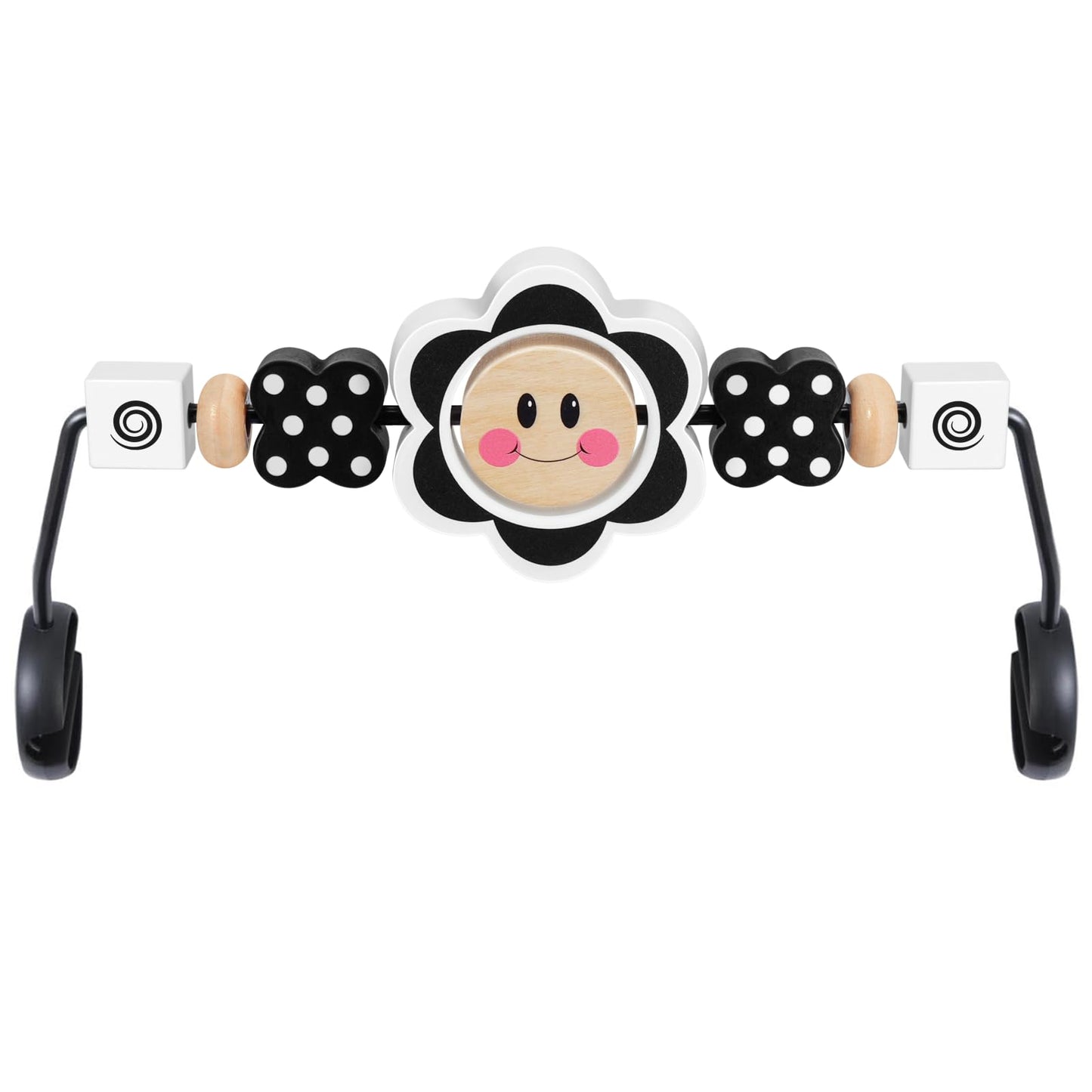 iGRATENS Baby Bjorn Bouncer Toy Bar - Black & White Flowers | Easy Attach & Remove