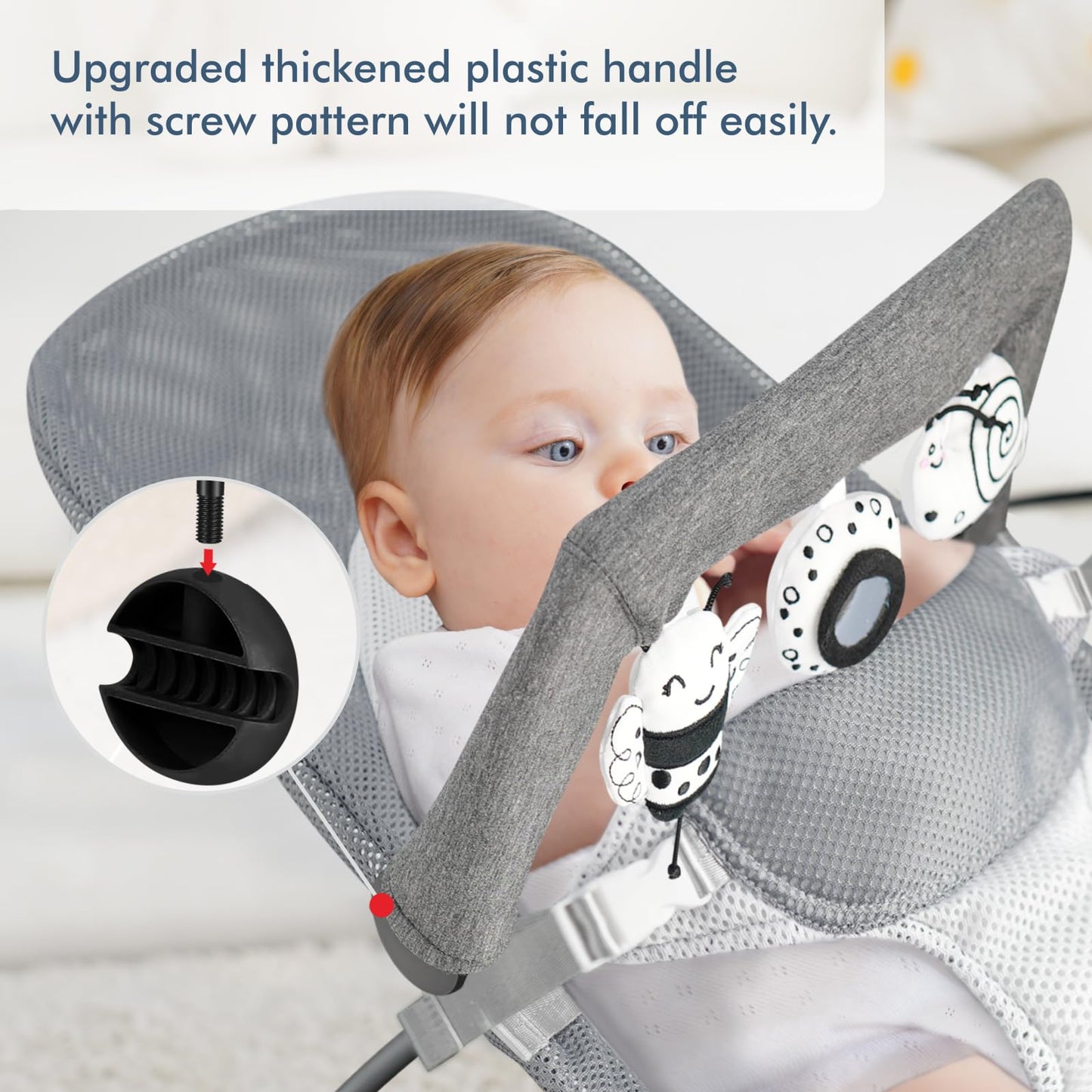 iGRATENS Baby Bouncer Toy Bar – 3 Soft Toys for Bliss & Balance Soft Bouncers