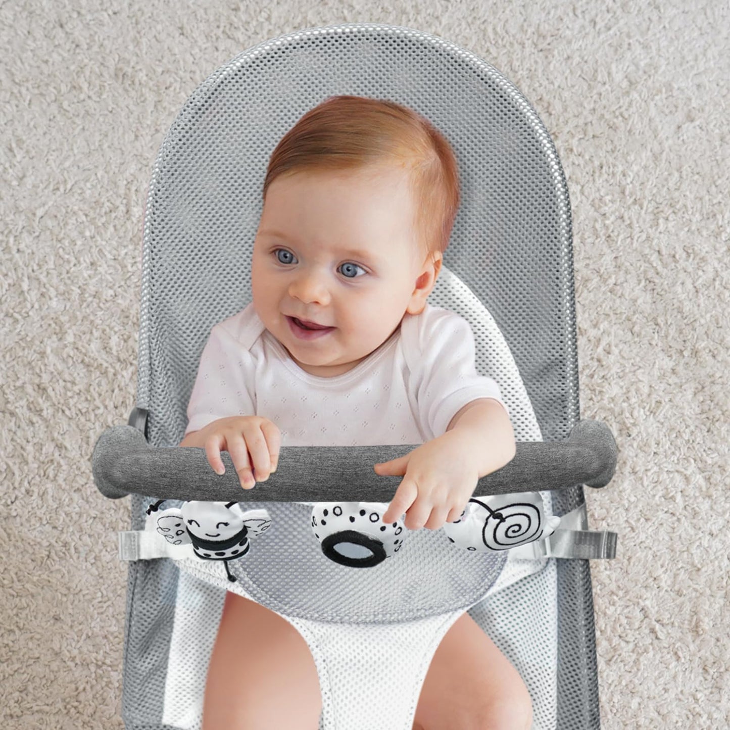 iGRATENS Baby Bouncer Toy Bar – 3 Soft Toys for Bliss & Balance Soft Bouncers
