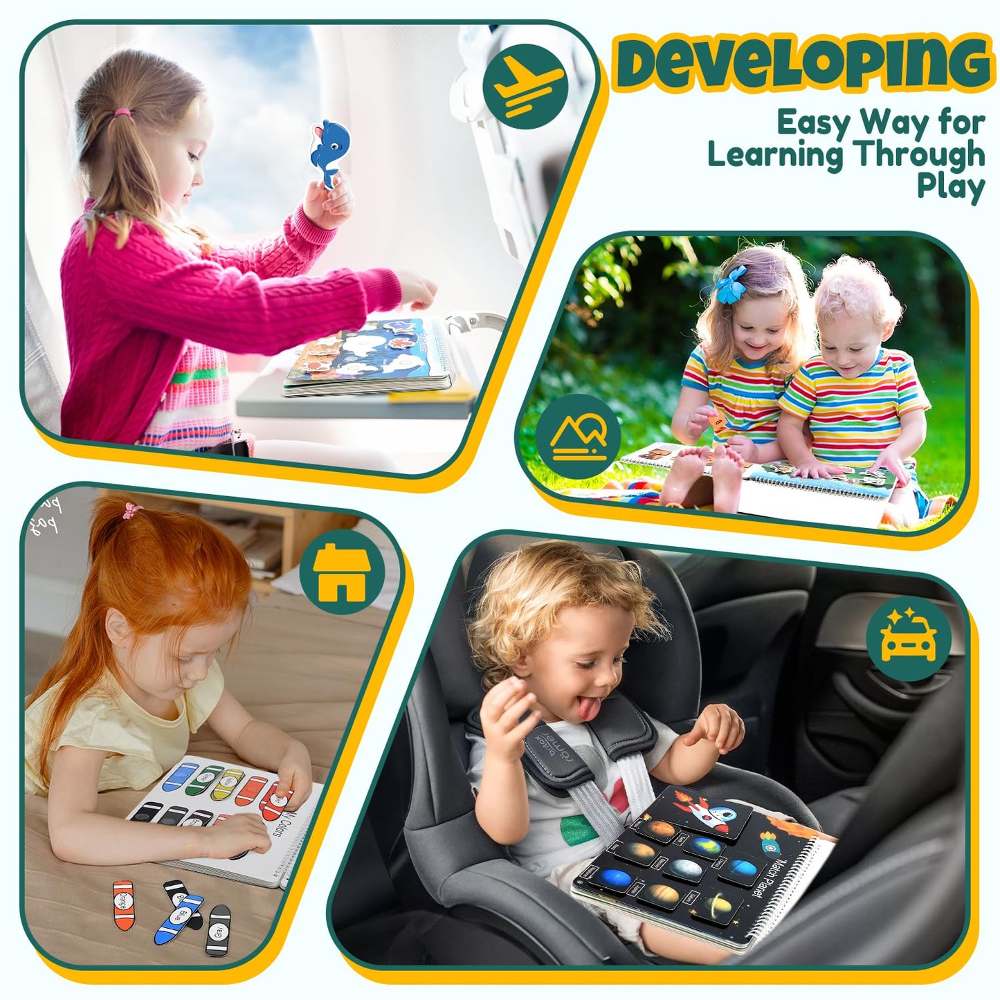 iHarPro Busy Book for Toddlers — Montessori Learning Binder for Ages 2–6, Fine Motor & Early Concepts