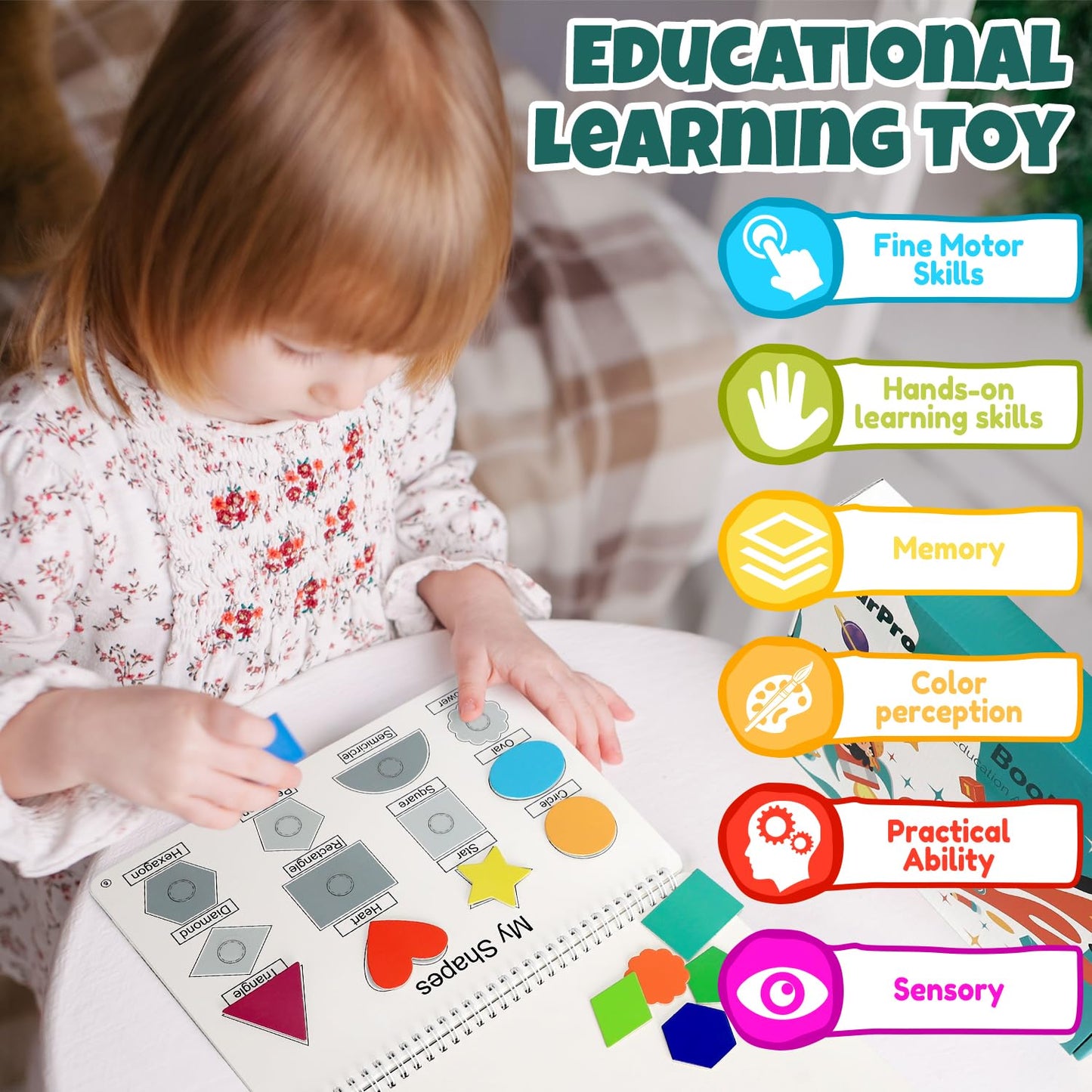 iHarPro Busy Book for Toddlers — Montessori Learning Binder for Ages 2–6, Fine Motor & Early Concepts