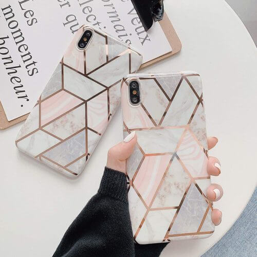Marble Effect Soft TPU Coral Case - For iPhone 11