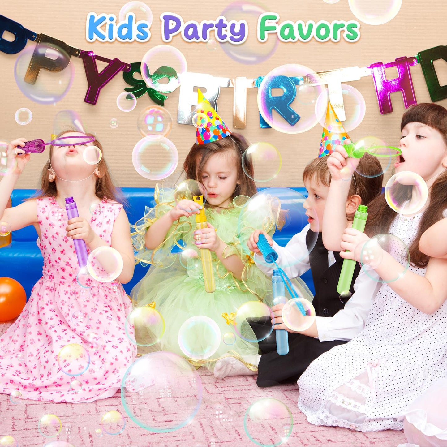 IJIGU 36-Pack Bubble Wands Bulk – 6 Neon Colors for Parties & Classroom Prizes