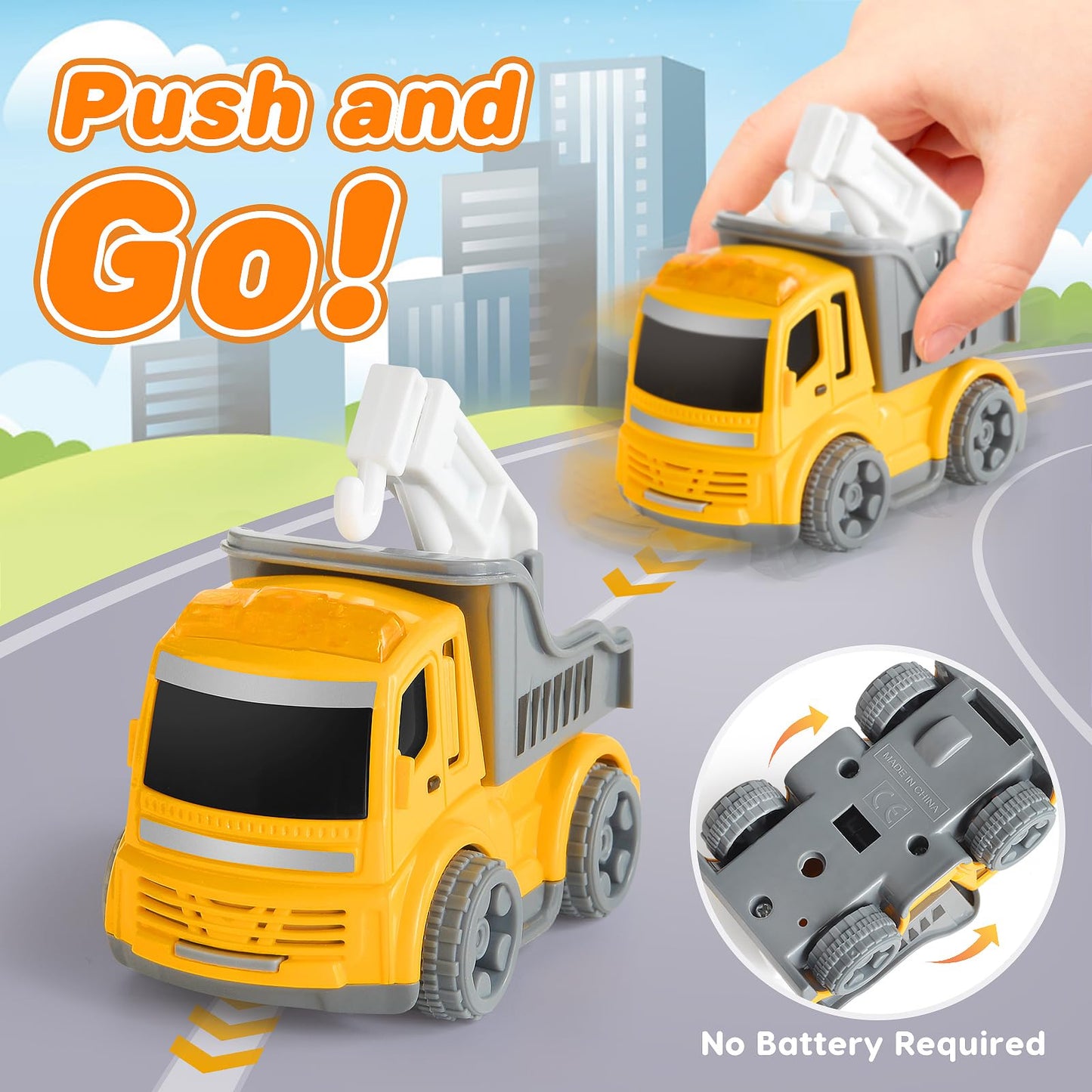 IJIGU Construction Truck Toy Set for Toddlers 1–4 Years | Lights, Sounds & Role-Play