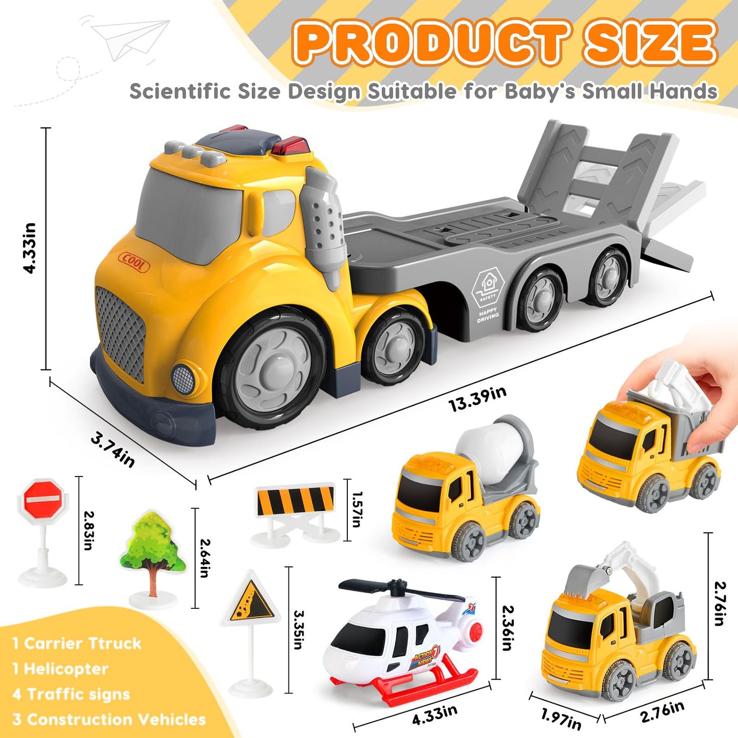 IJIGU Construction Truck Toy Set for Toddlers 1–4 Years | Lights, Sounds & Role-Play