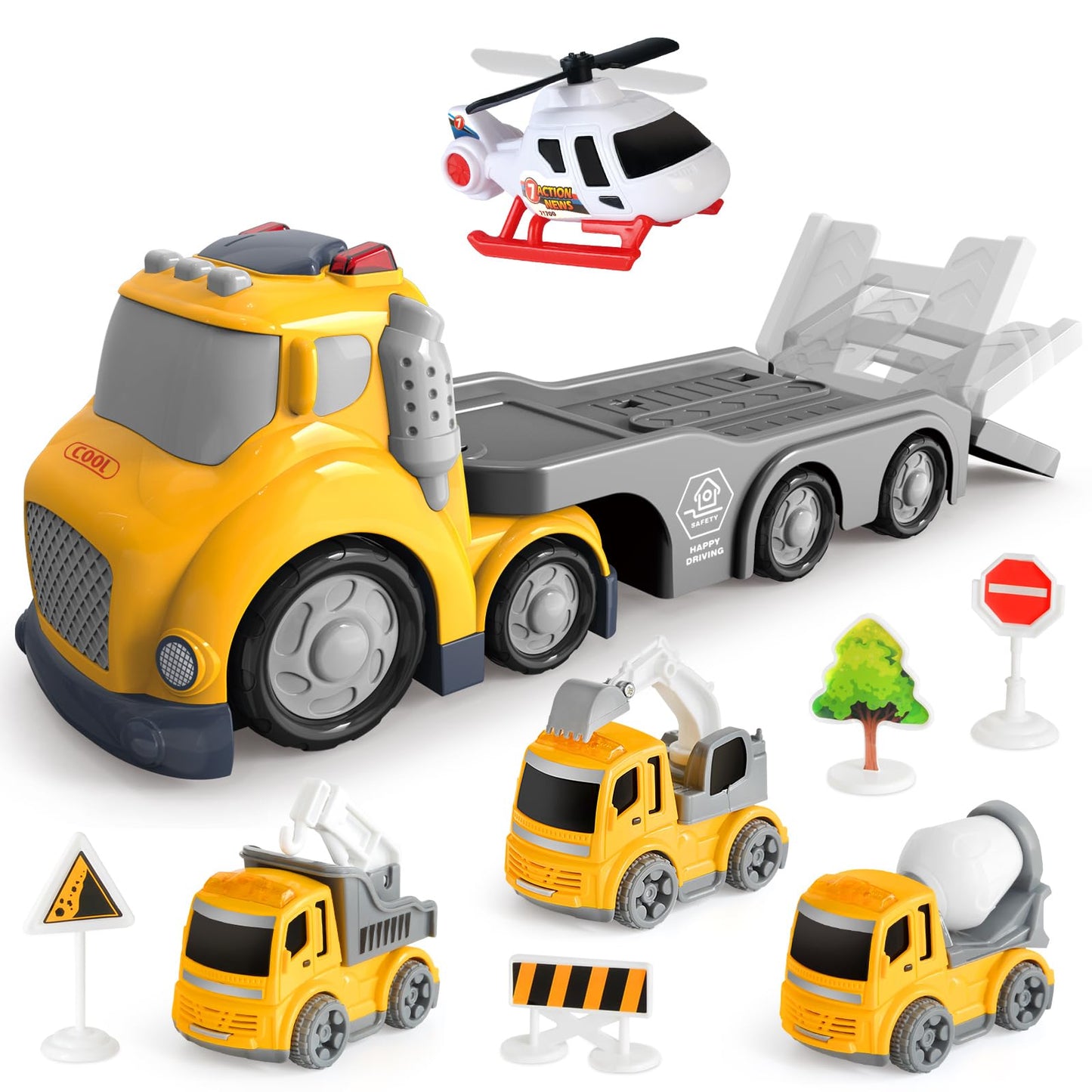 IJIGU Construction Truck Toy Set for Toddlers 1–4 Years | Lights, Sounds & Role-Play