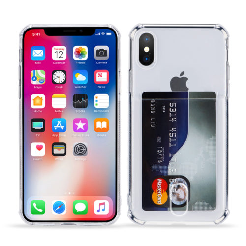 Soft TPU Clear Case With Card Slot - For iPhone Xs Max