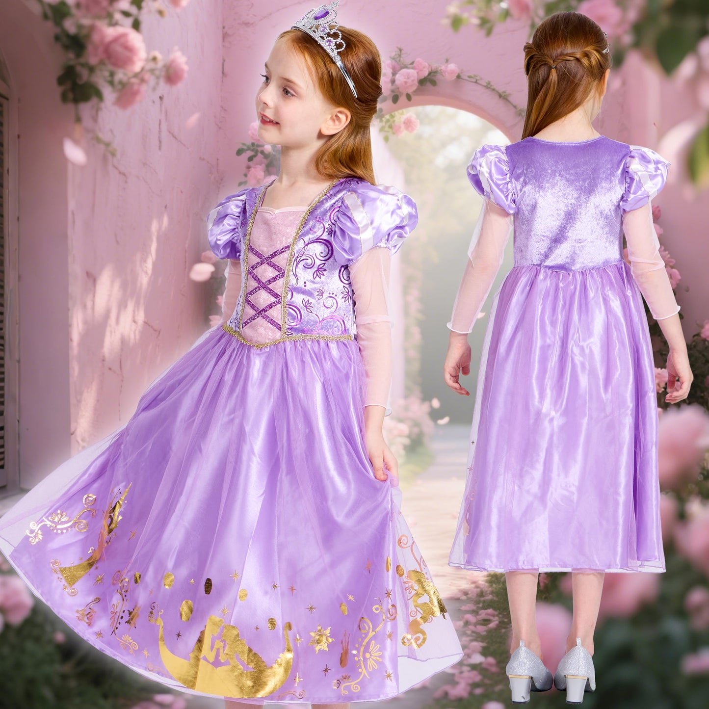 IKALI Princess Dress Up Trunk for Toddlers – Multicolored 3 Dress Set