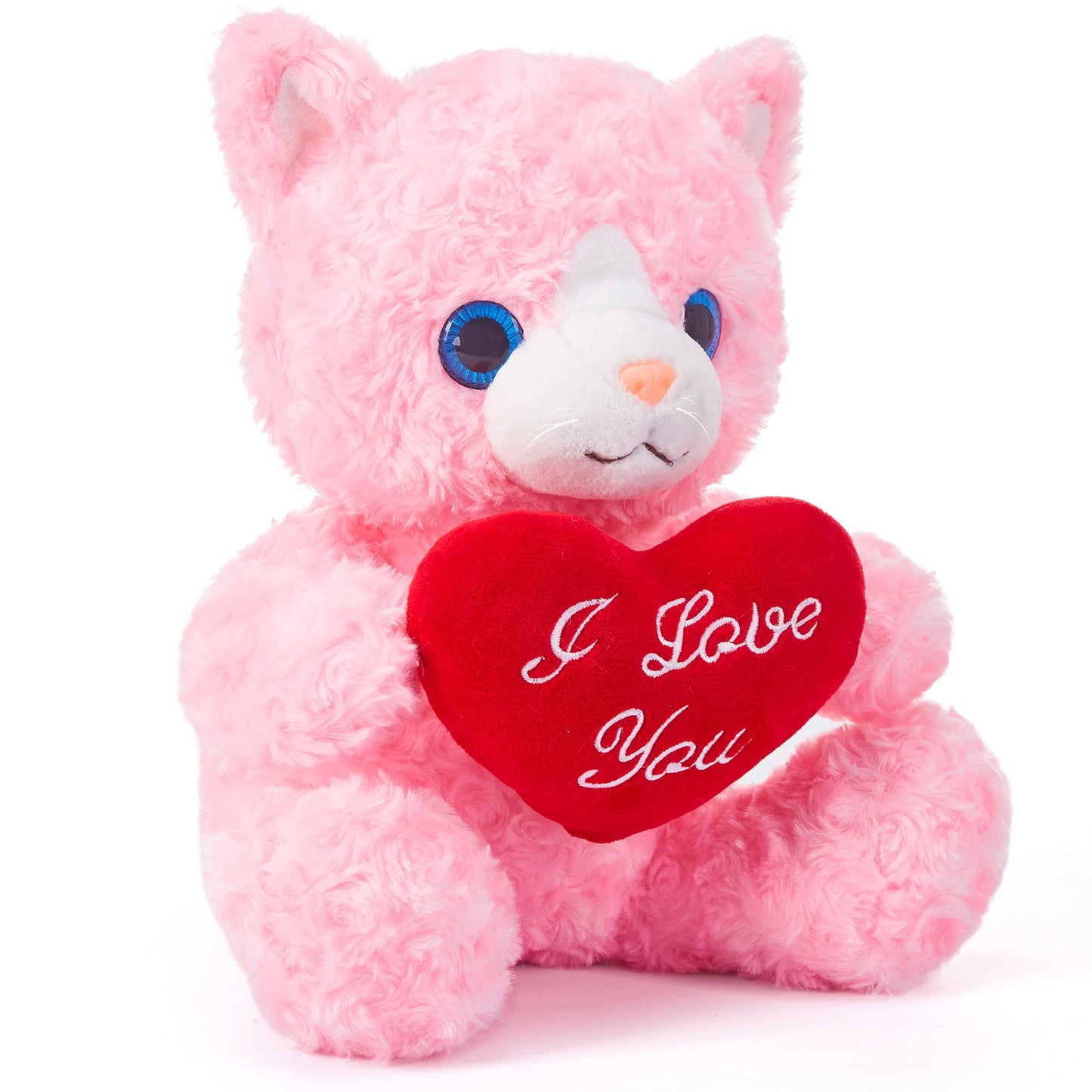 IKASA Cat Plush Toy – 11-Inch Heart-Holding Valentine Gift for Girlfriend