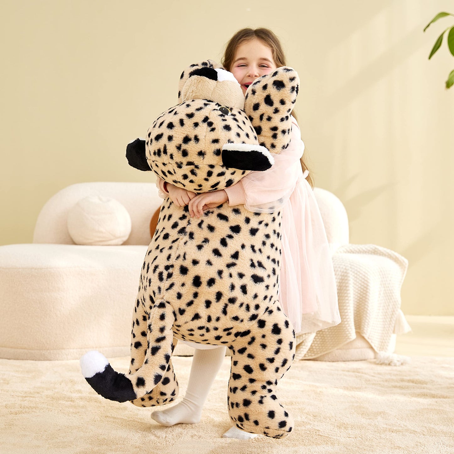 IKASA Giant Cheetah Plush Toy — 30-Inch Jumbo Soft Cheetah Stuffed Animal