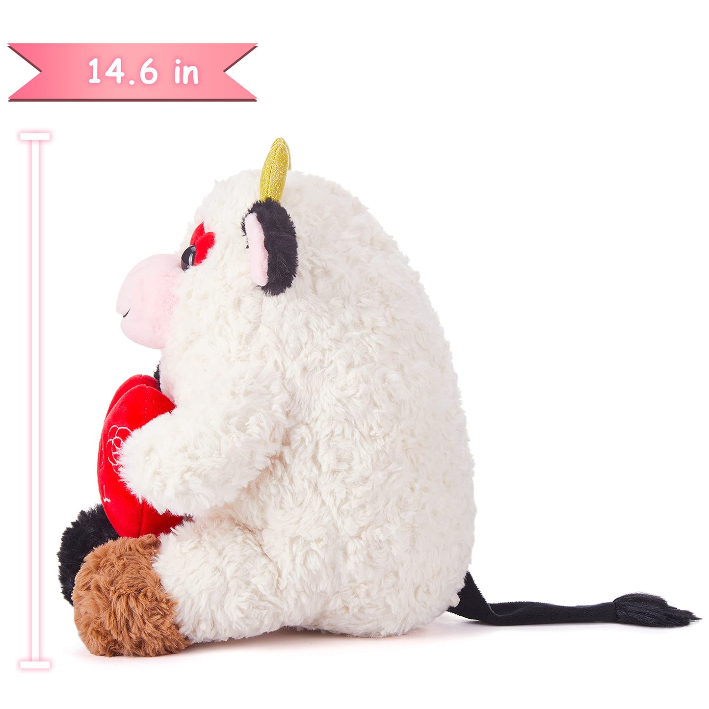 IKASA Cow Plush Toy — 14.6 Inches Soft Valentine Gift for Girlfriend