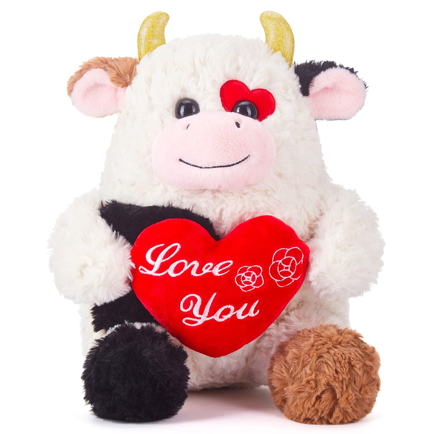IKASA Cow Plush Toy — 14.6 Inches Soft Valentine Gift for Girlfriend