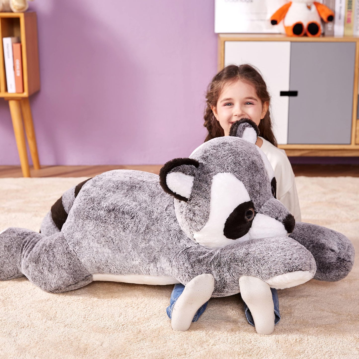 IKASA Giant Raccoon Plush Toy – 30-Inch Ultra-Soft Hugging Raccoon