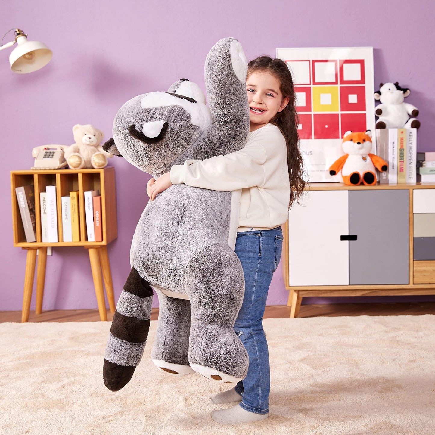 IKASA Giant Raccoon Plush Toy – 30-Inch Ultra-Soft Hugging Raccoon