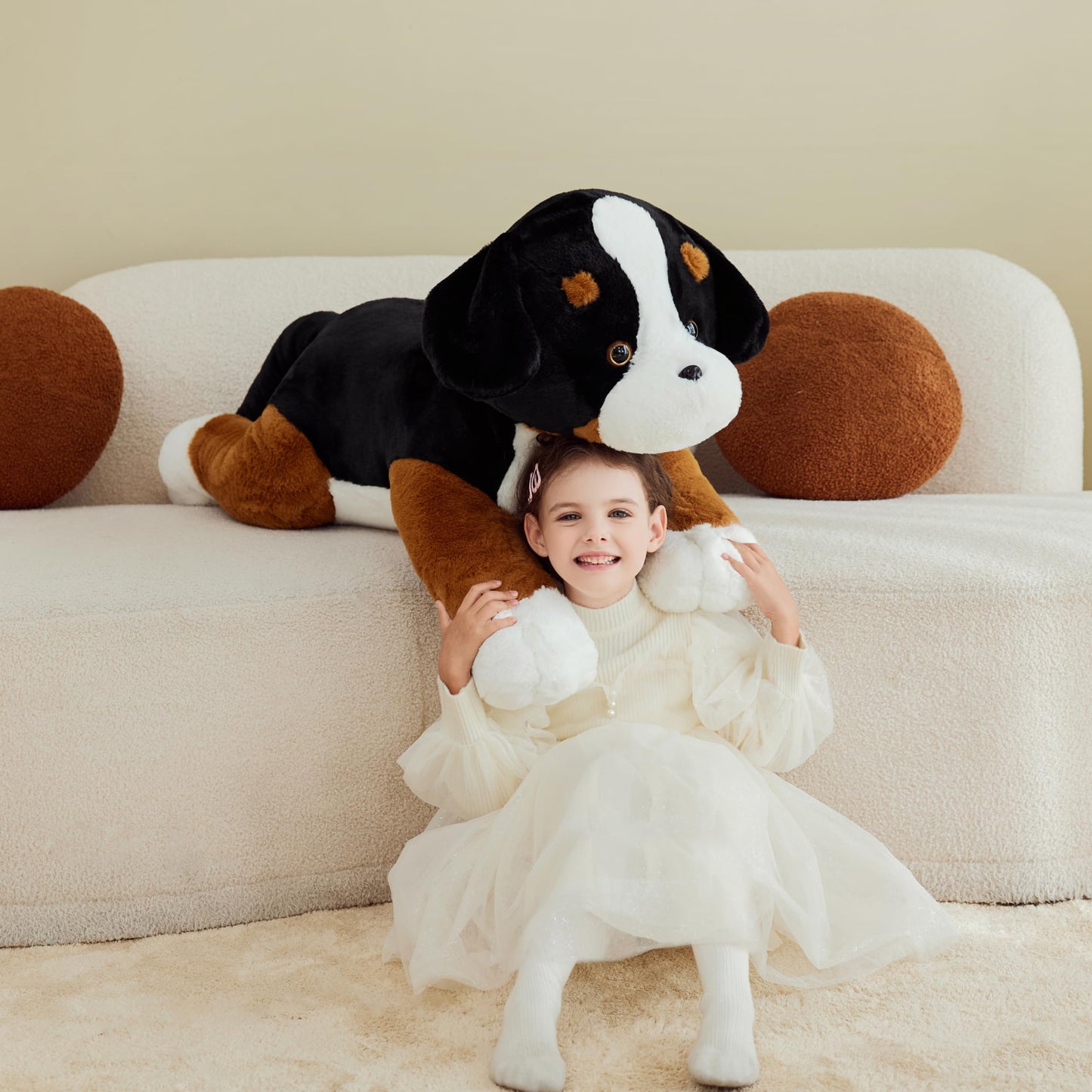 IKASA 30-Inch Giant Bernese Mountain Dog Plush Toy | Oversized Soft Plush