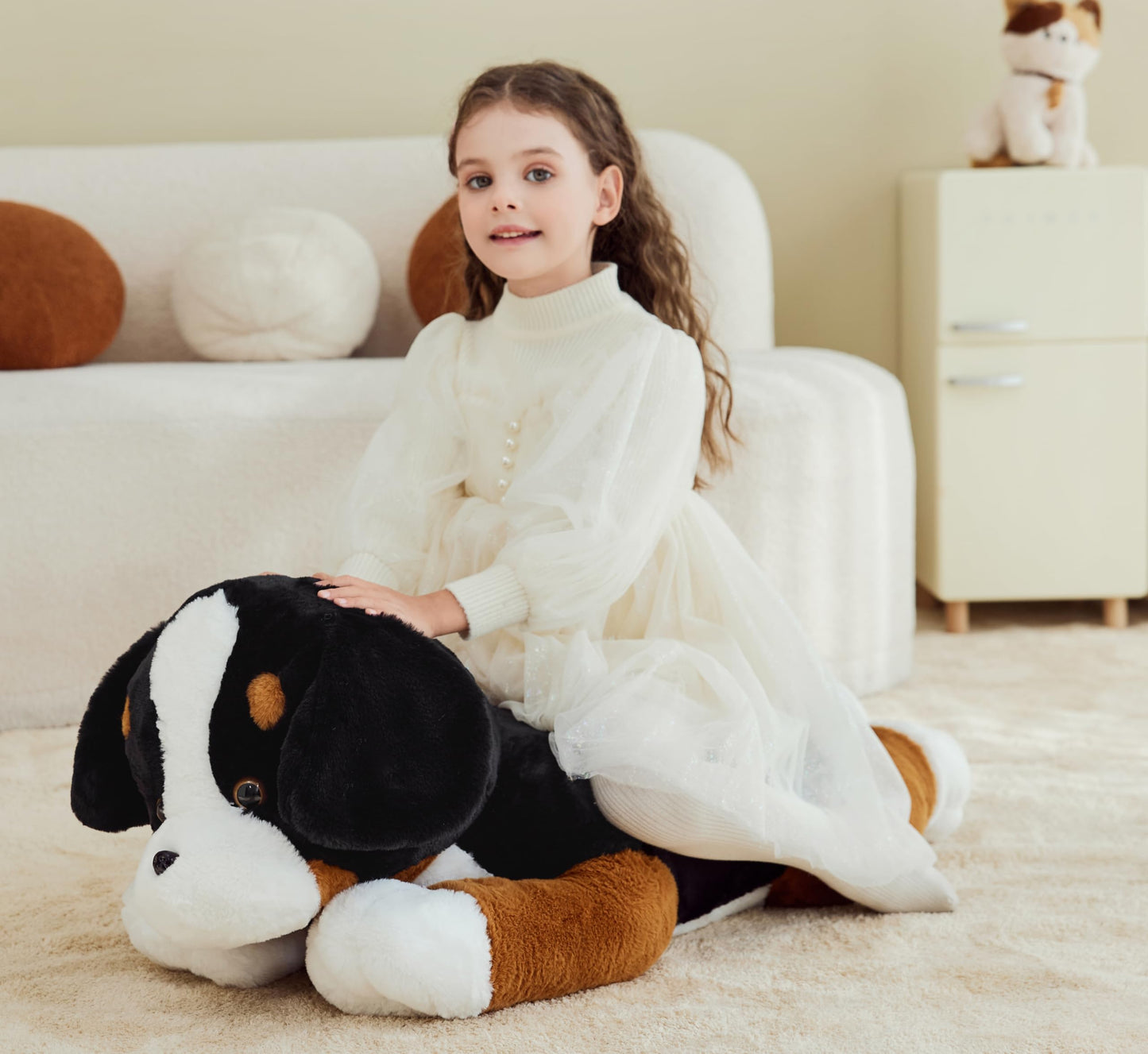 IKASA 30-Inch Giant Bernese Mountain Dog Plush Toy | Oversized Soft Plush
