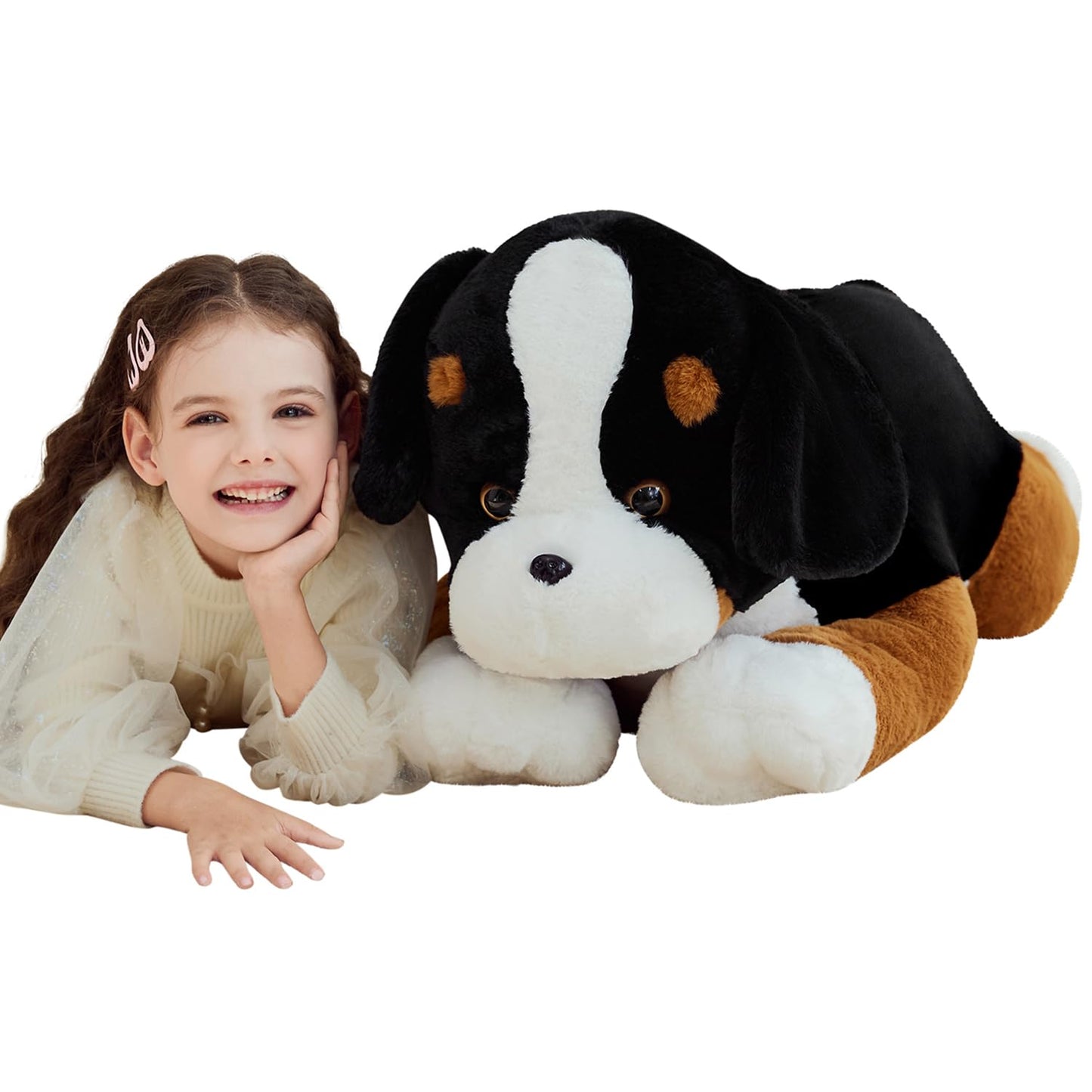 IKASA 30-Inch Giant Bernese Mountain Dog Plush Toy | Oversized Soft Plush
