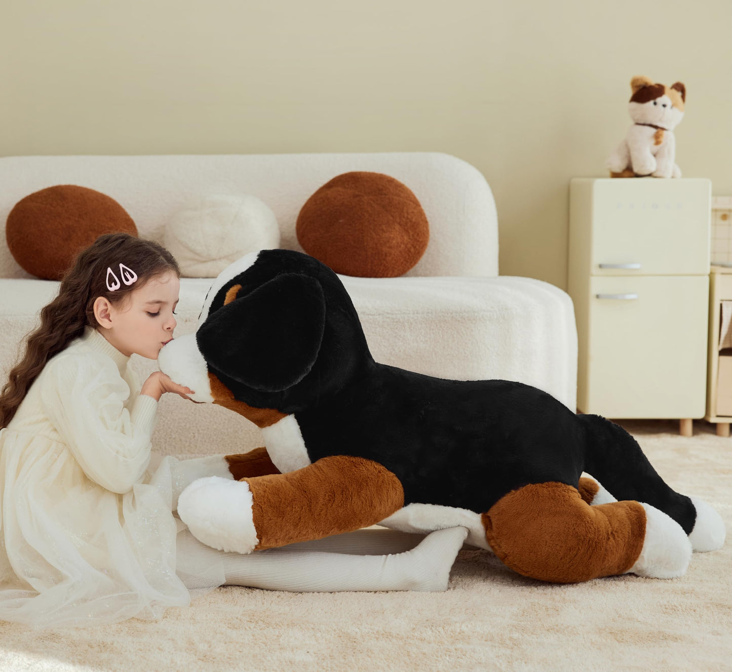 IKASA 30-Inch Giant Bernese Mountain Dog Plush Toy | Oversized Soft Plush