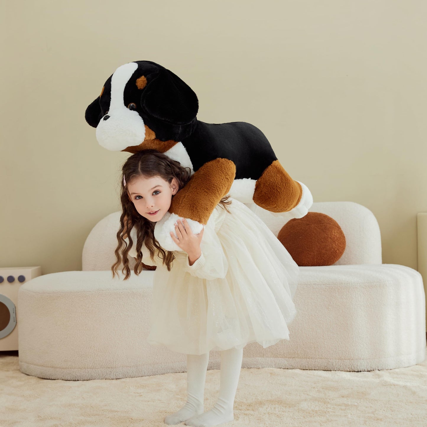 IKASA 30-Inch Giant Bernese Mountain Dog Plush Toy | Oversized Soft Plush