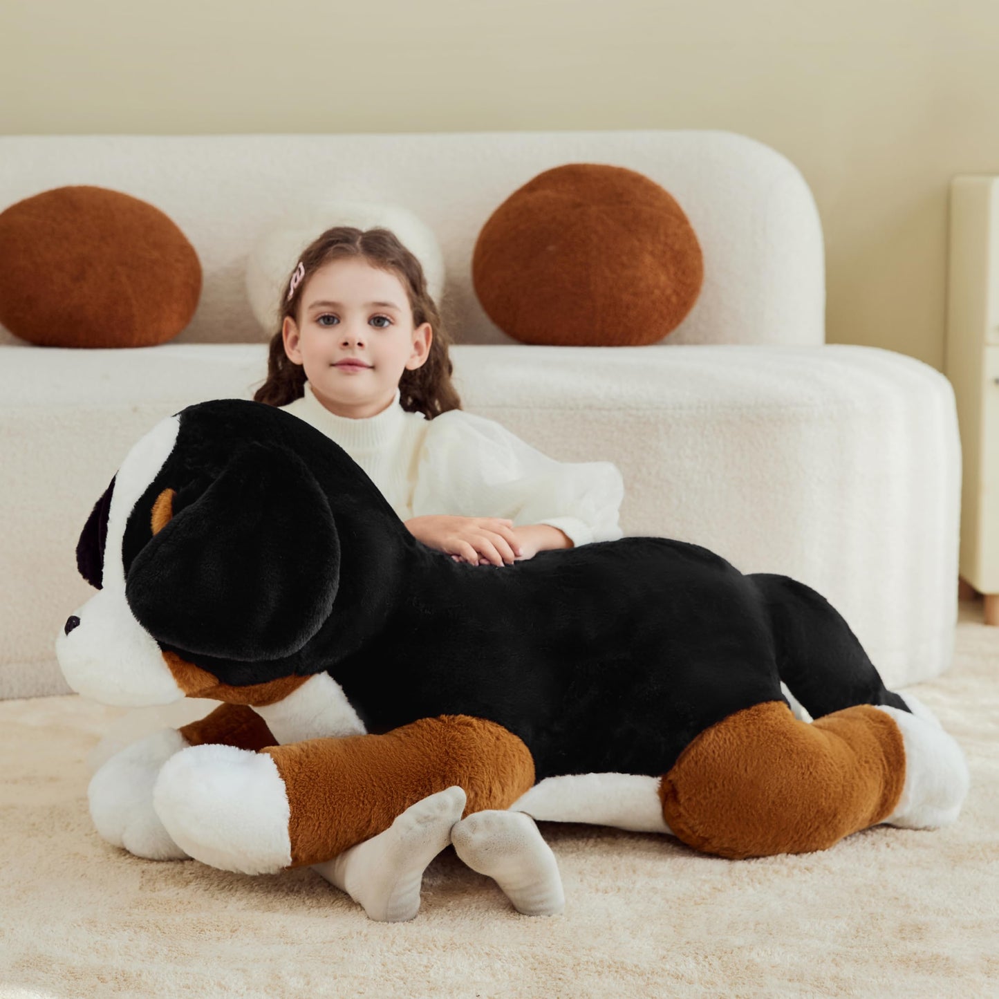 IKASA 30-Inch Giant Bernese Mountain Dog Plush Toy | Oversized Soft Plush