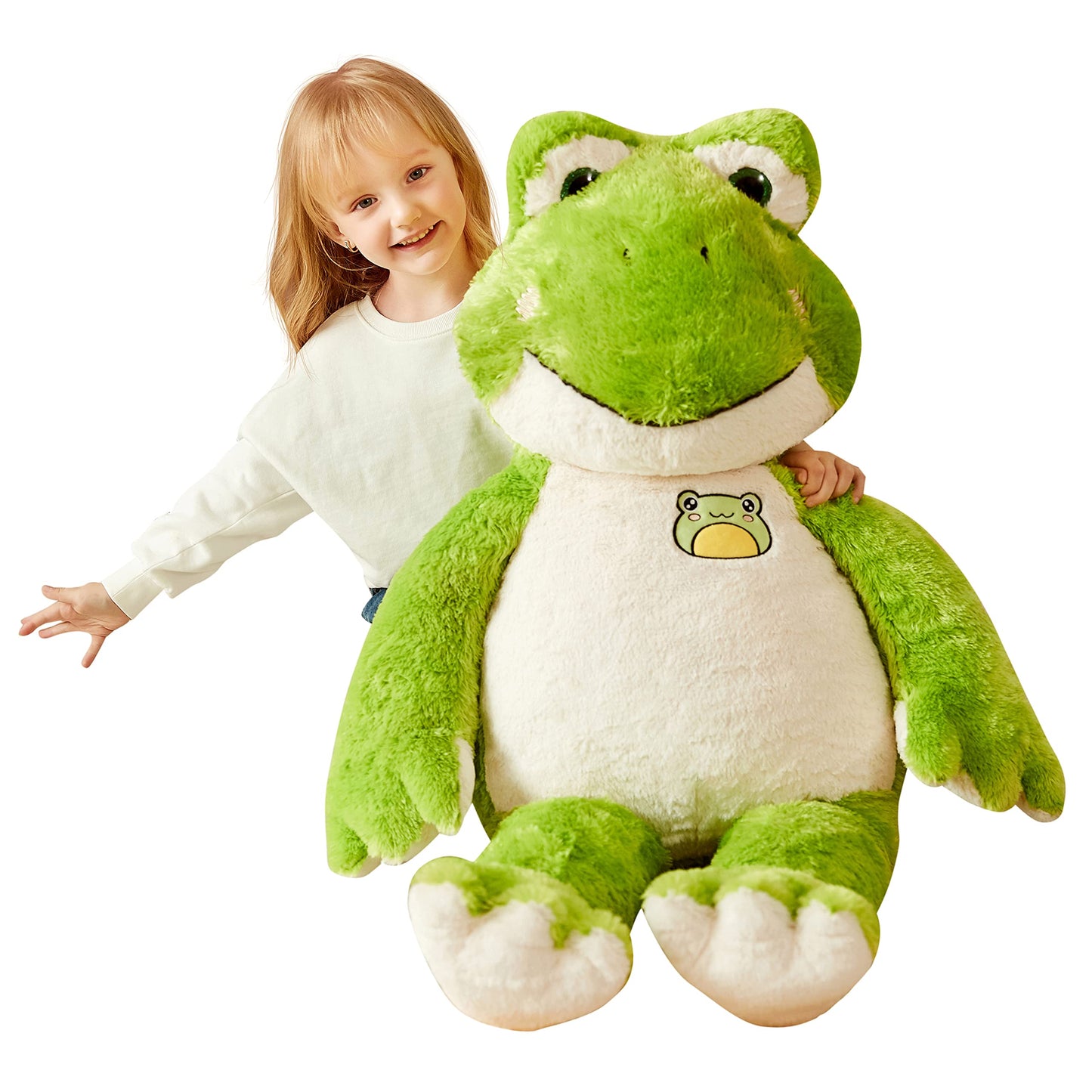 IKASA Giant Frog Plush Toy - 30 Inch Jumbo Stuffed Animal for Kids