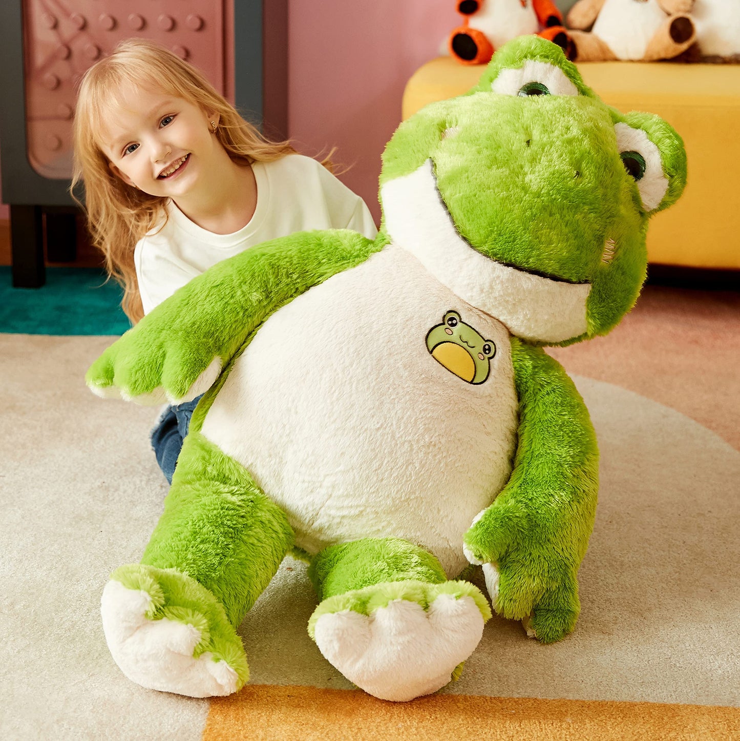 IKASA Giant Frog Plush Toy - 30 Inch Jumbo Stuffed Animal for Kids