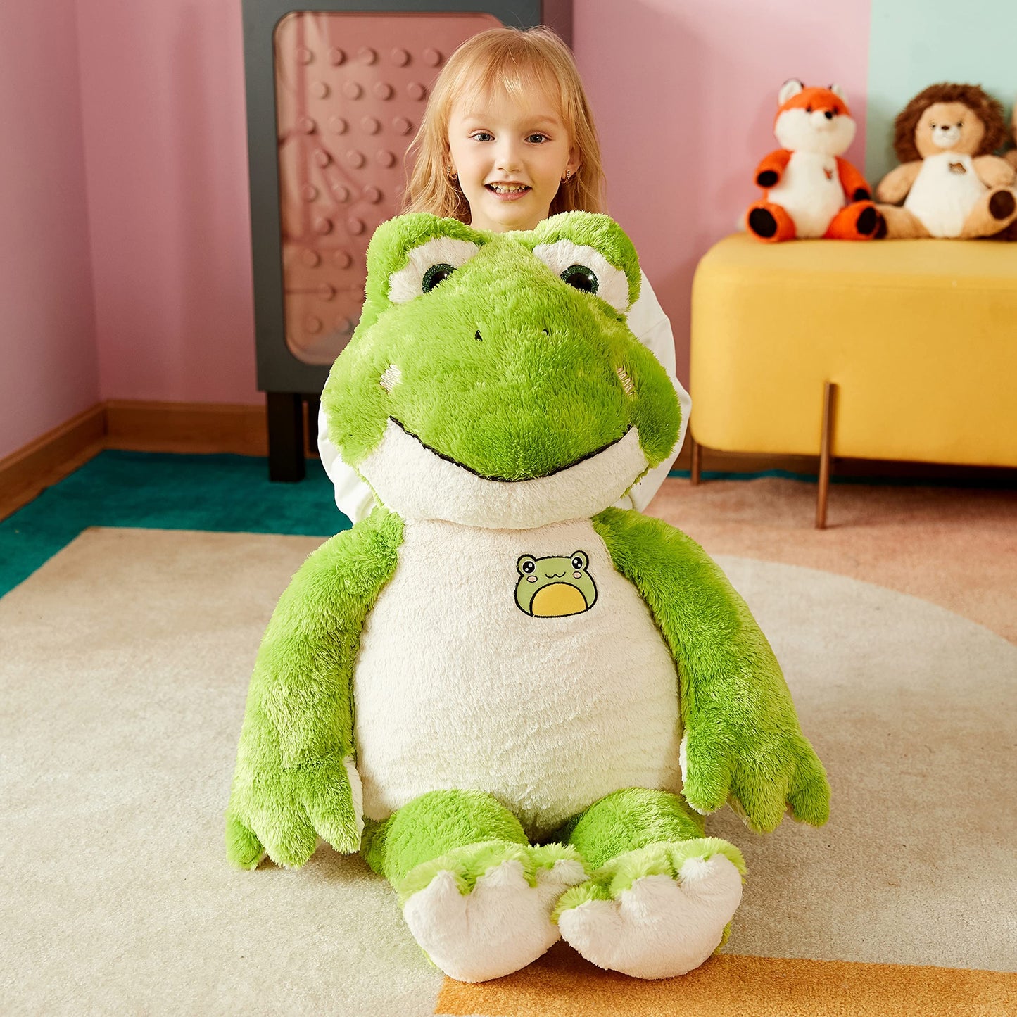 IKASA Giant Frog Plush Toy - 30 Inch Jumbo Stuffed Animal for Kids