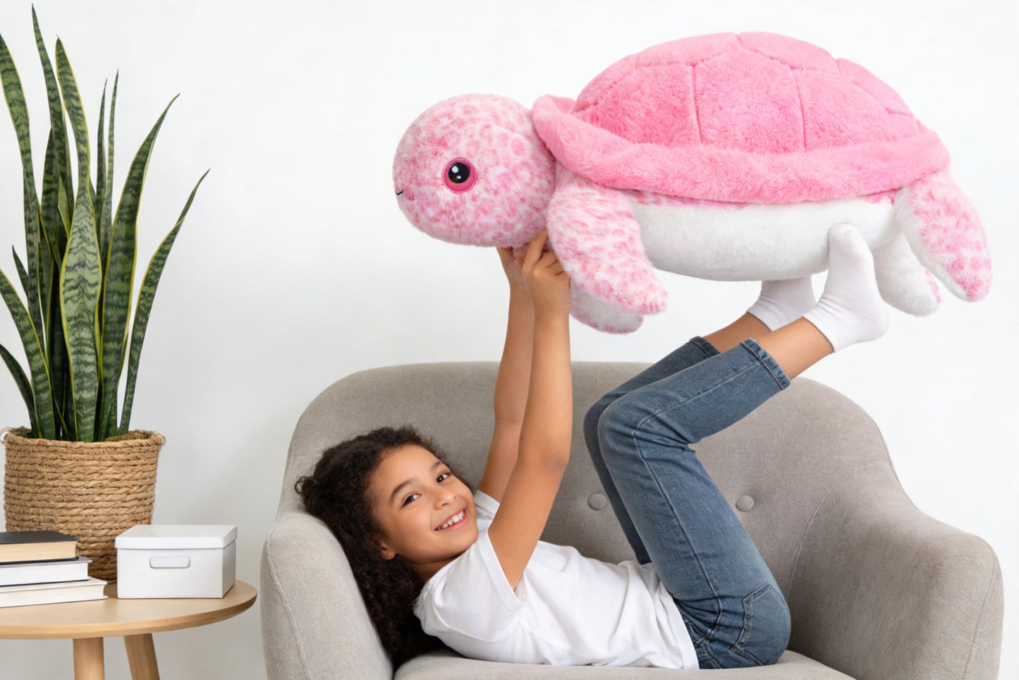 IKASA Giant Sea Turtle Plush – 30-Inch Pink Jumbo Soft Toy