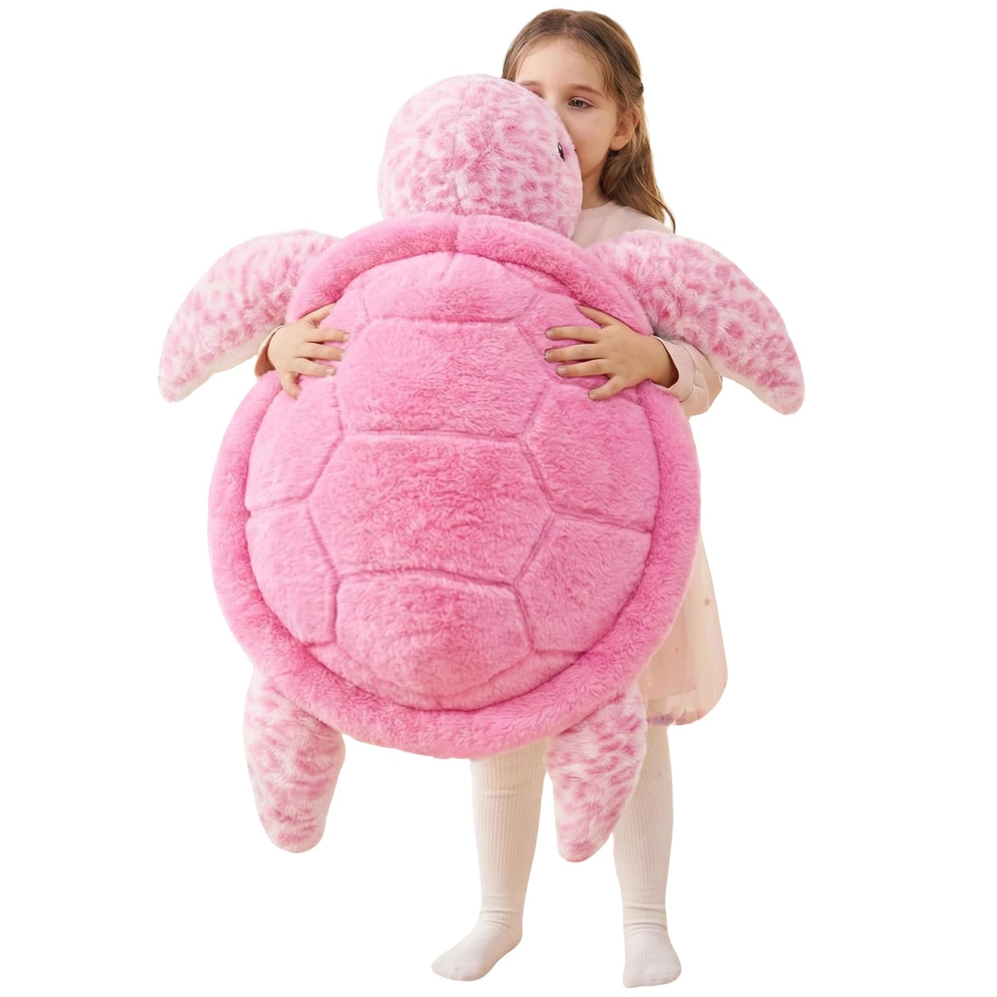 IKASA Giant Sea Turtle Plush – 30-Inch Pink Jumbo Soft Toy