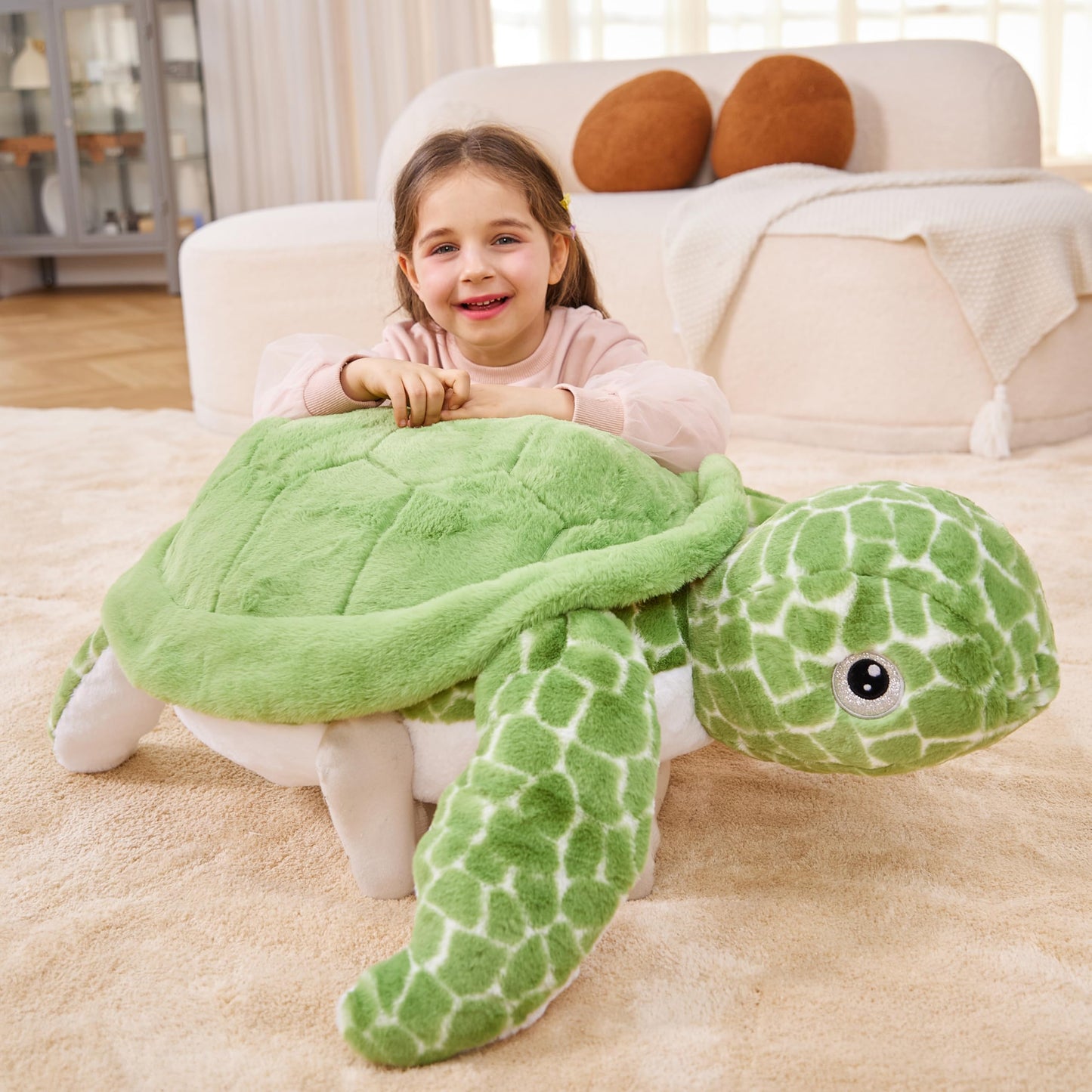 IKASA Giant Sea Turtle Plush Toy - 30-Inch Jumbo Soft Stuffed Animal