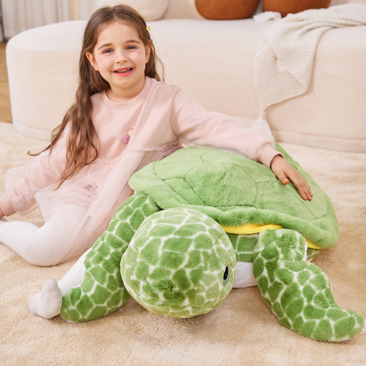 IKASA Giant Sea Turtle Plush Toy - 30-Inch Jumbo Soft Stuffed Animal