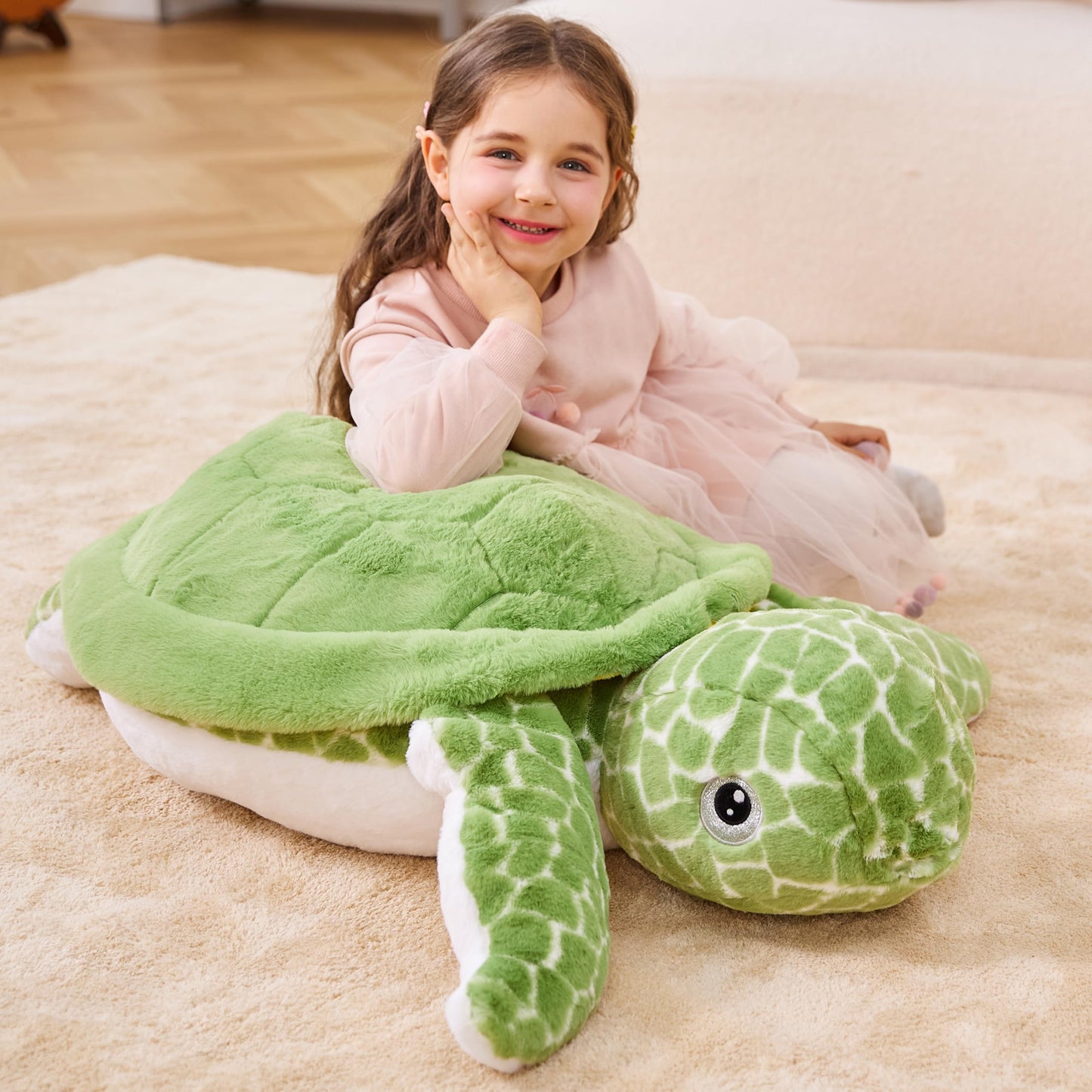 IKASA Giant Sea Turtle Plush Toy - 30-Inch Jumbo Soft Stuffed Animal