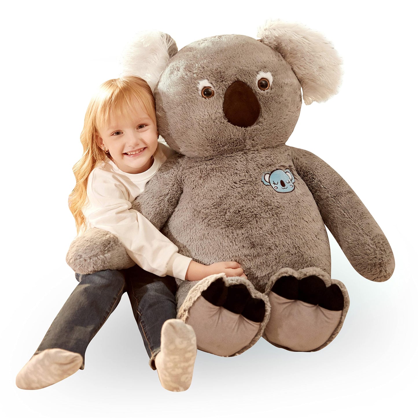 IKASA Large Koala Stuffed Animal – 30-Inch Giant Plush Toy, Gray, Ultra-Soft Cuddly Gift for Kids