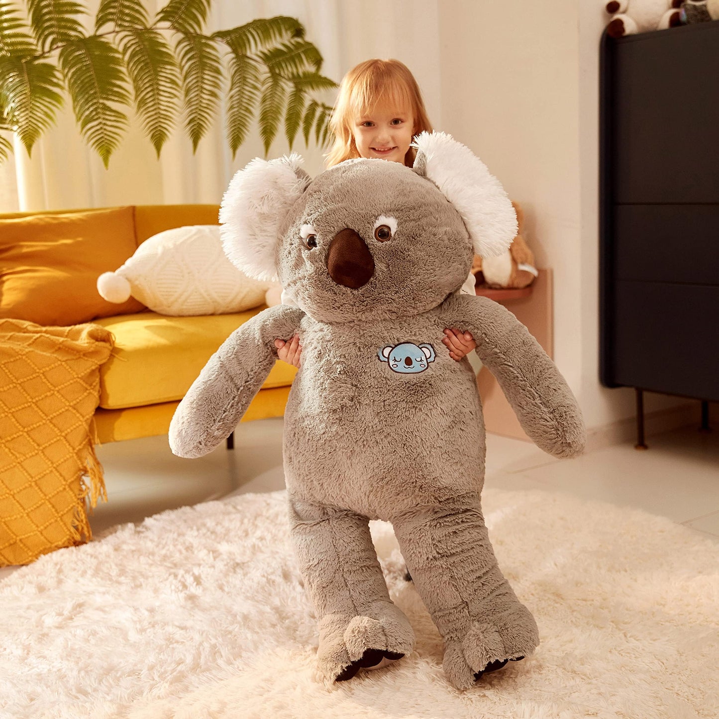 IKASA Large Koala Stuffed Animal – 30-Inch Giant Plush Toy, Gray, Ultra-Soft Cuddly Gift for Kids