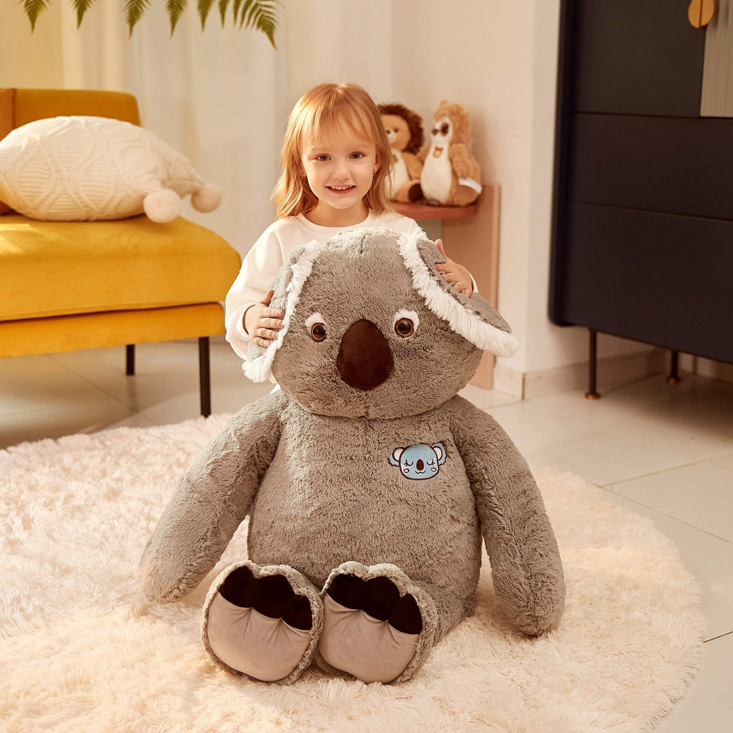 IKASA Large Koala Stuffed Animal – 30-Inch Giant Plush Toy, Gray, Ultra-Soft Cuddly Gift for Kids