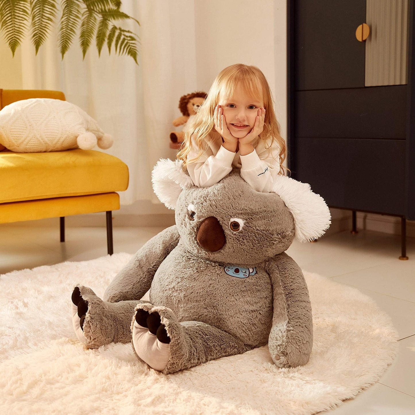 IKASA Large Koala Stuffed Animal – 30-Inch Giant Plush Toy, Gray, Ultra-Soft Cuddly Gift for Kids