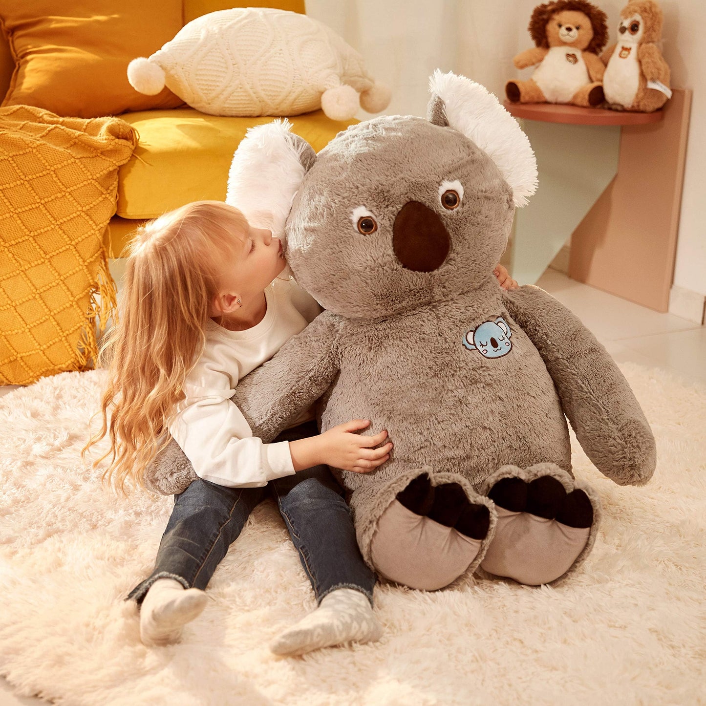 IKASA Large Koala Stuffed Animal – 30-Inch Giant Plush Toy, Gray, Ultra-Soft Cuddly Gift for Kids