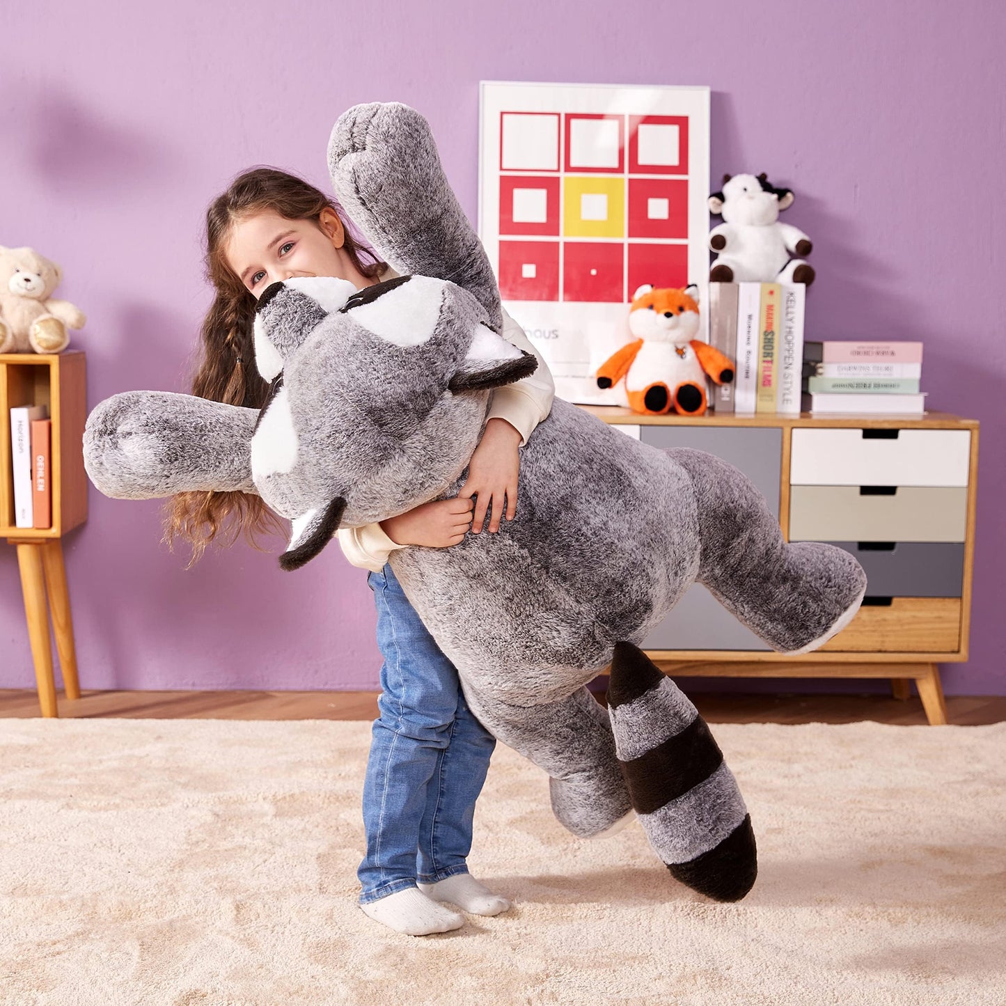 IKASA Giant Raccoon Plush Toy – 30-Inch Ultra-Soft Hugging Raccoon