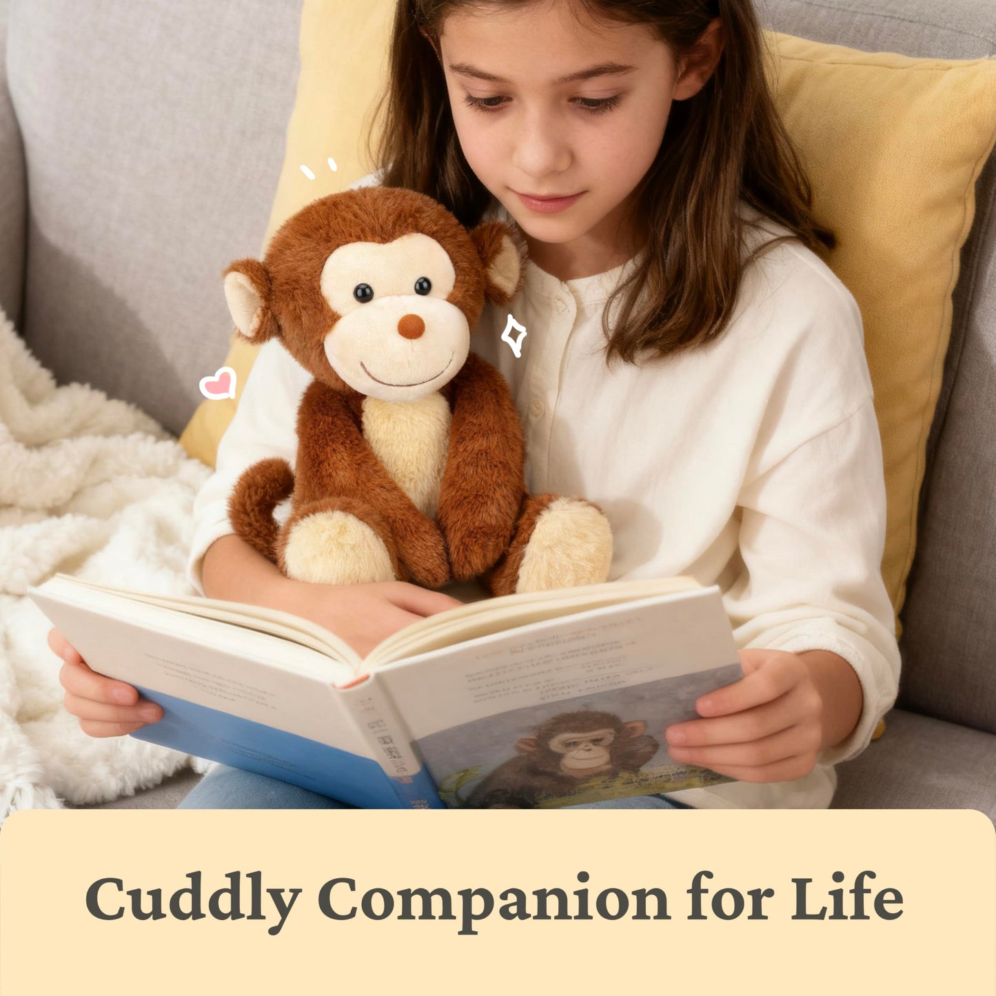 IKASA Monkey Plush Toy – 12.5-Inch Soft Plushie for Hugs & Decor